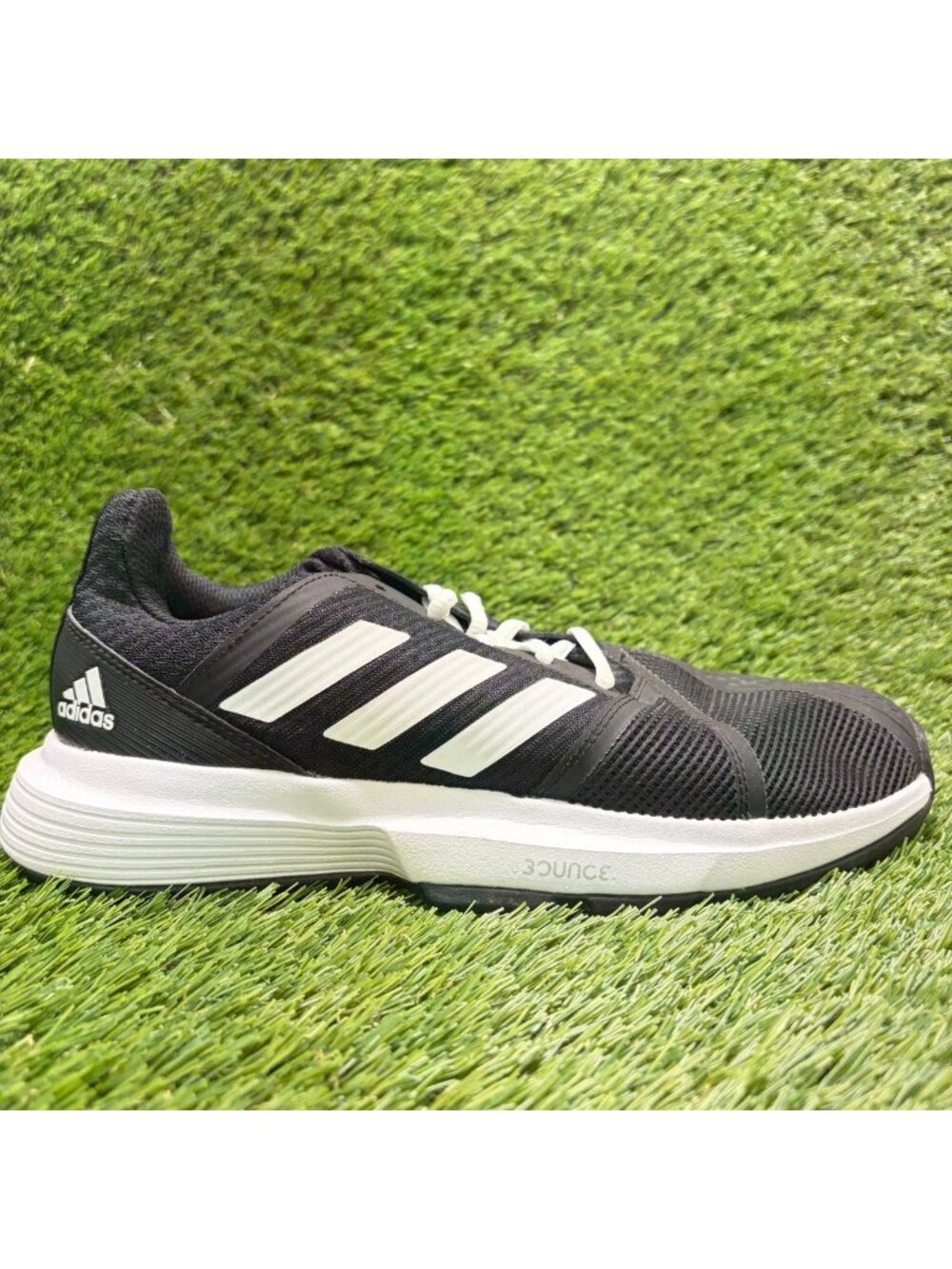 Adidas CourtJam Bounce Womens Size 8 Black White Athletic Running Shoes Sneakers
